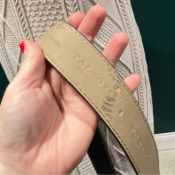 Talbots Belt Black Leather with Classic Leather Buckle Size S - Picture 6 of 9